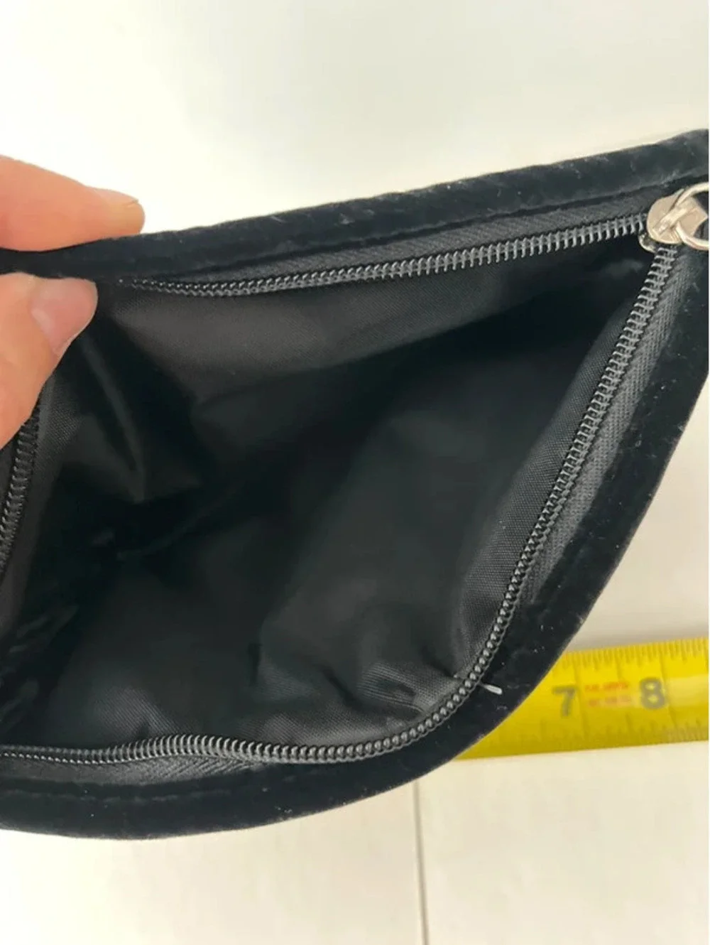 Black velvet makeup cosmetic bag organizer travel bag